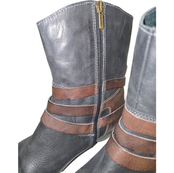 Pikolinos Brujas Brown/Black Two Tone Strappy Boots EU 41 US 10.5-11 - Picture 4 of 11